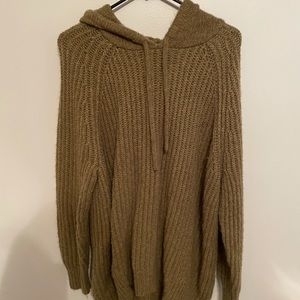 Aerie green knit hoodie